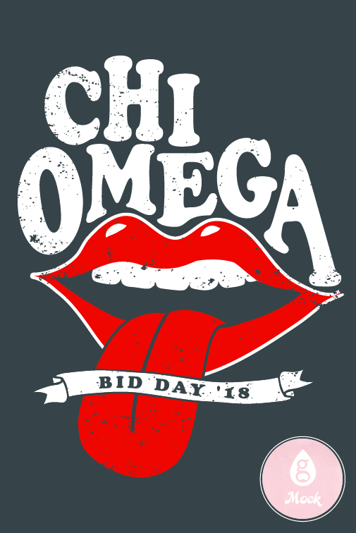 Chi Omega Bid Day Lips & Tongue