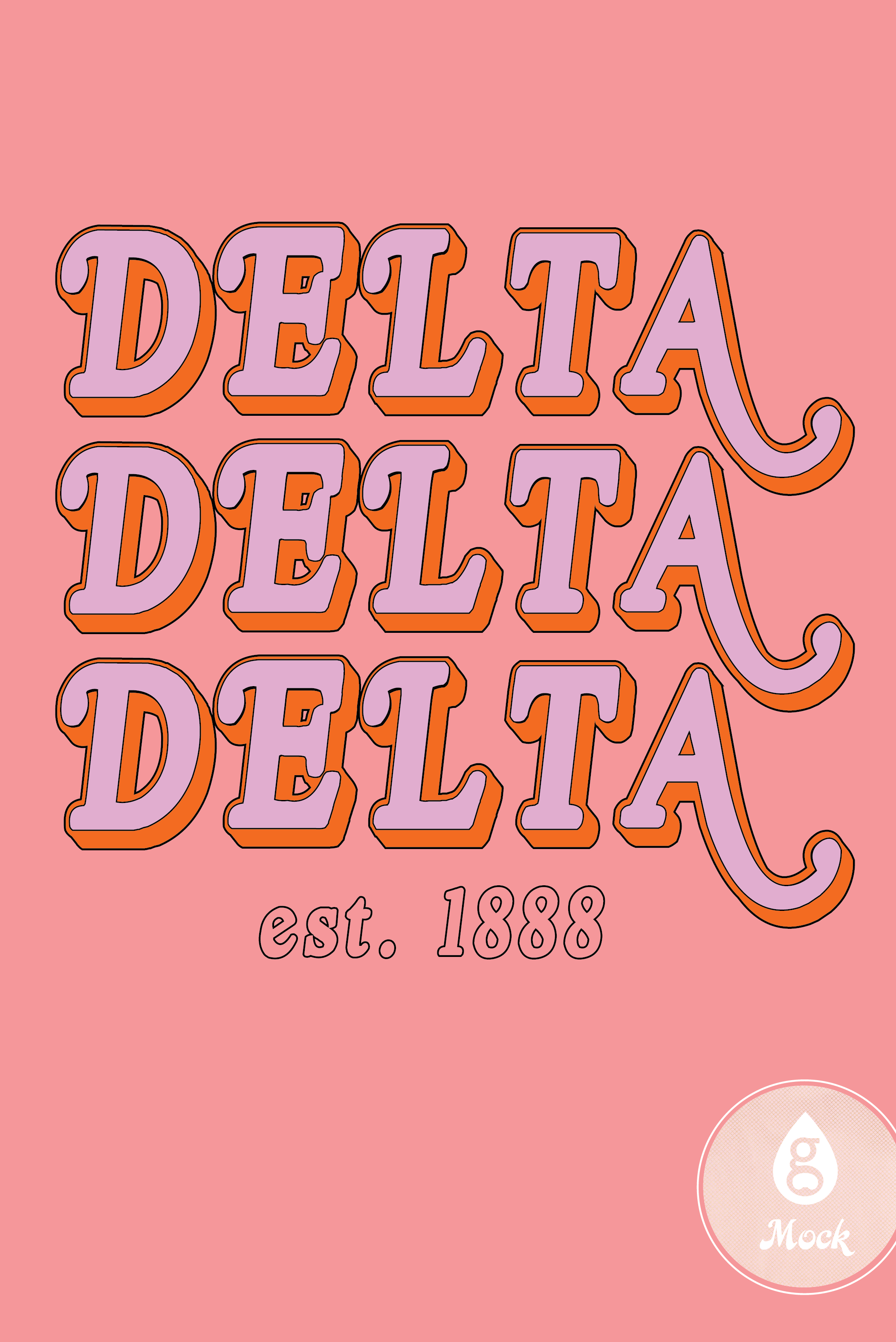 Tri Delta Vintage Orange Pop