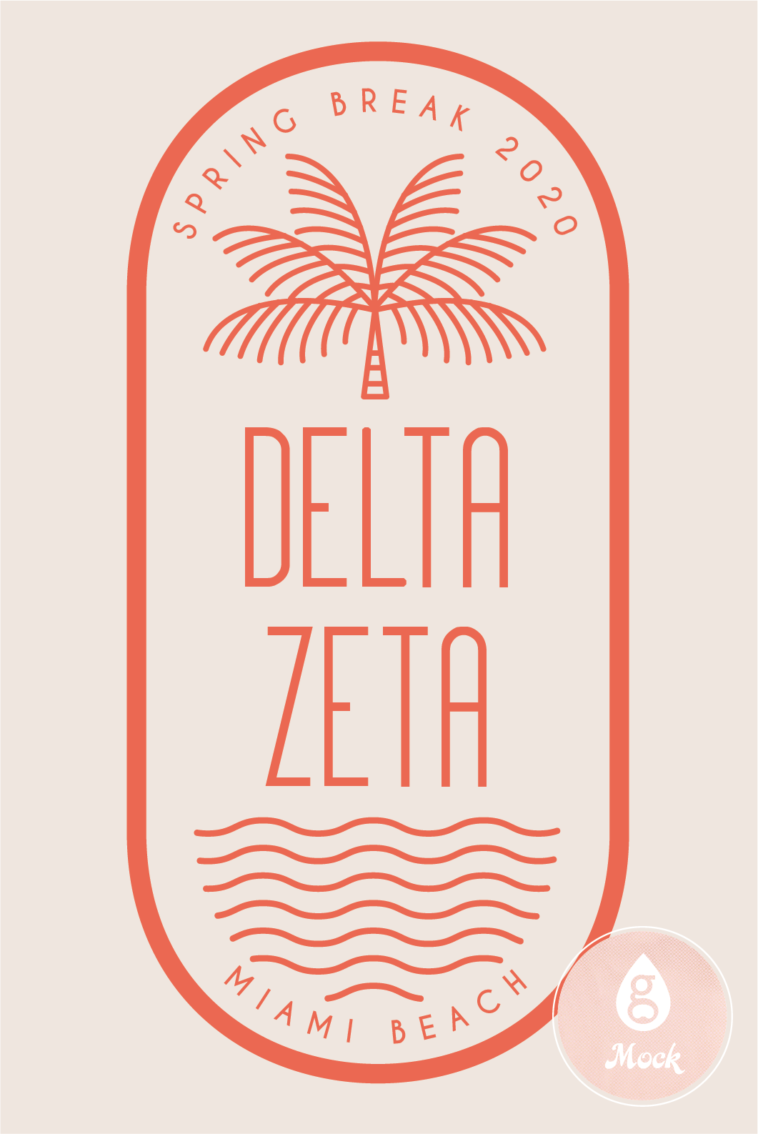 Delta Zeta Spring Break Palm Tree Oval