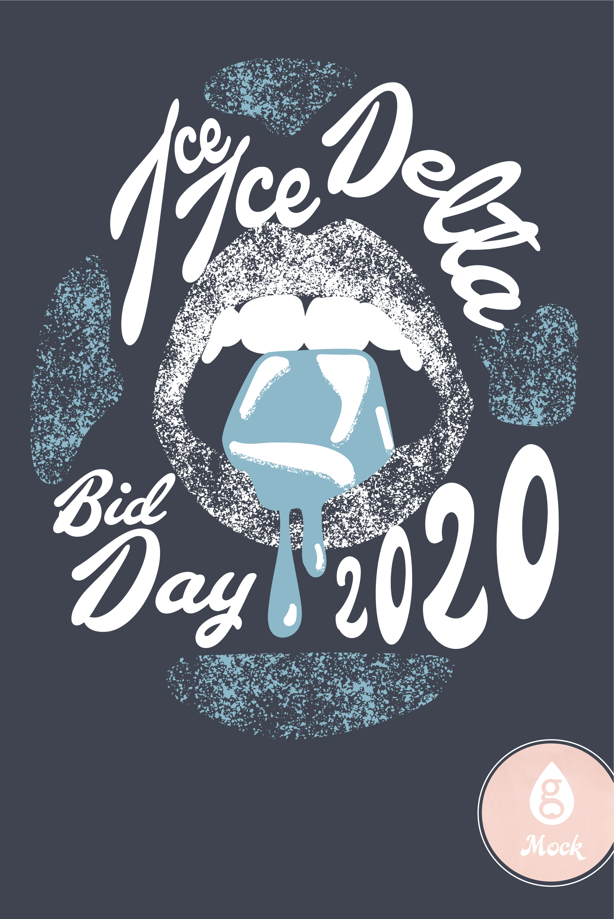 Delta Zeta Bid Day Blue Ice Cube Lips