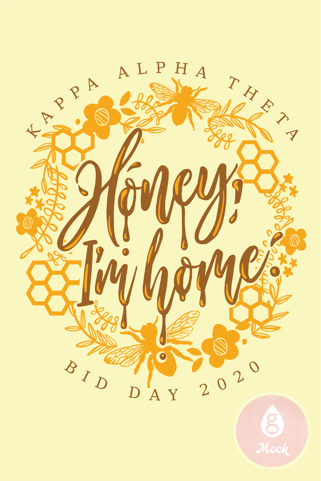 Kappa Alpha Theta Bid Day Honey Wreath
